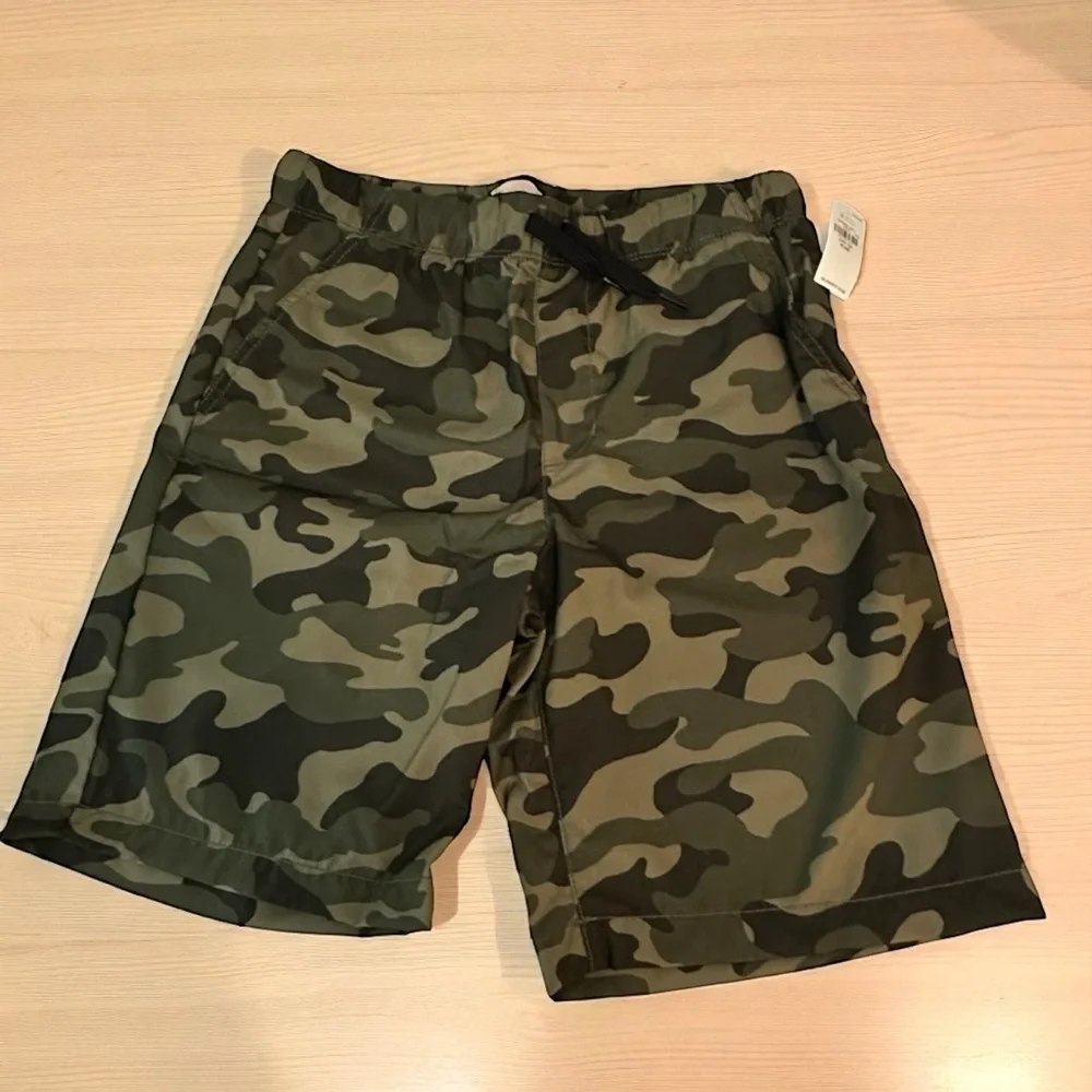 Old Navy Kids Camouflage Shorts - Olive and Dark Brown